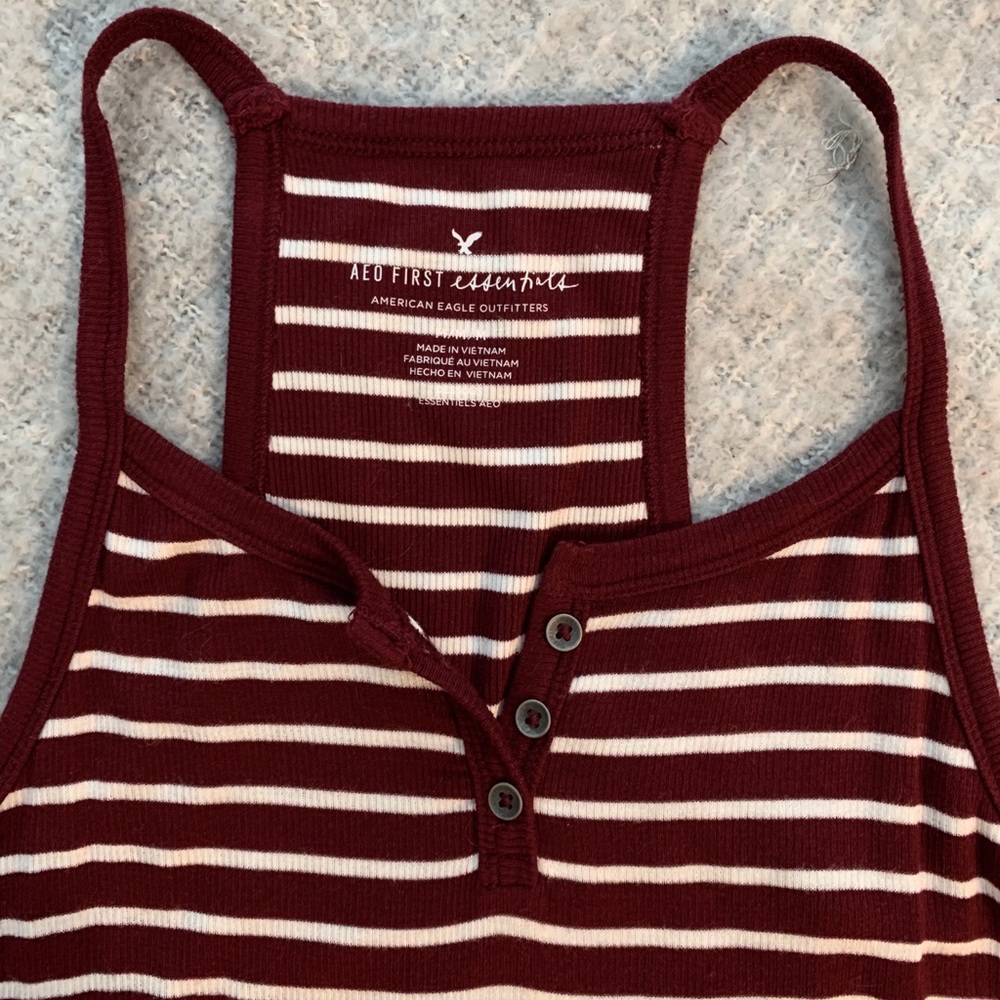 American Eagle, Maroon, stripped, cropped tank top